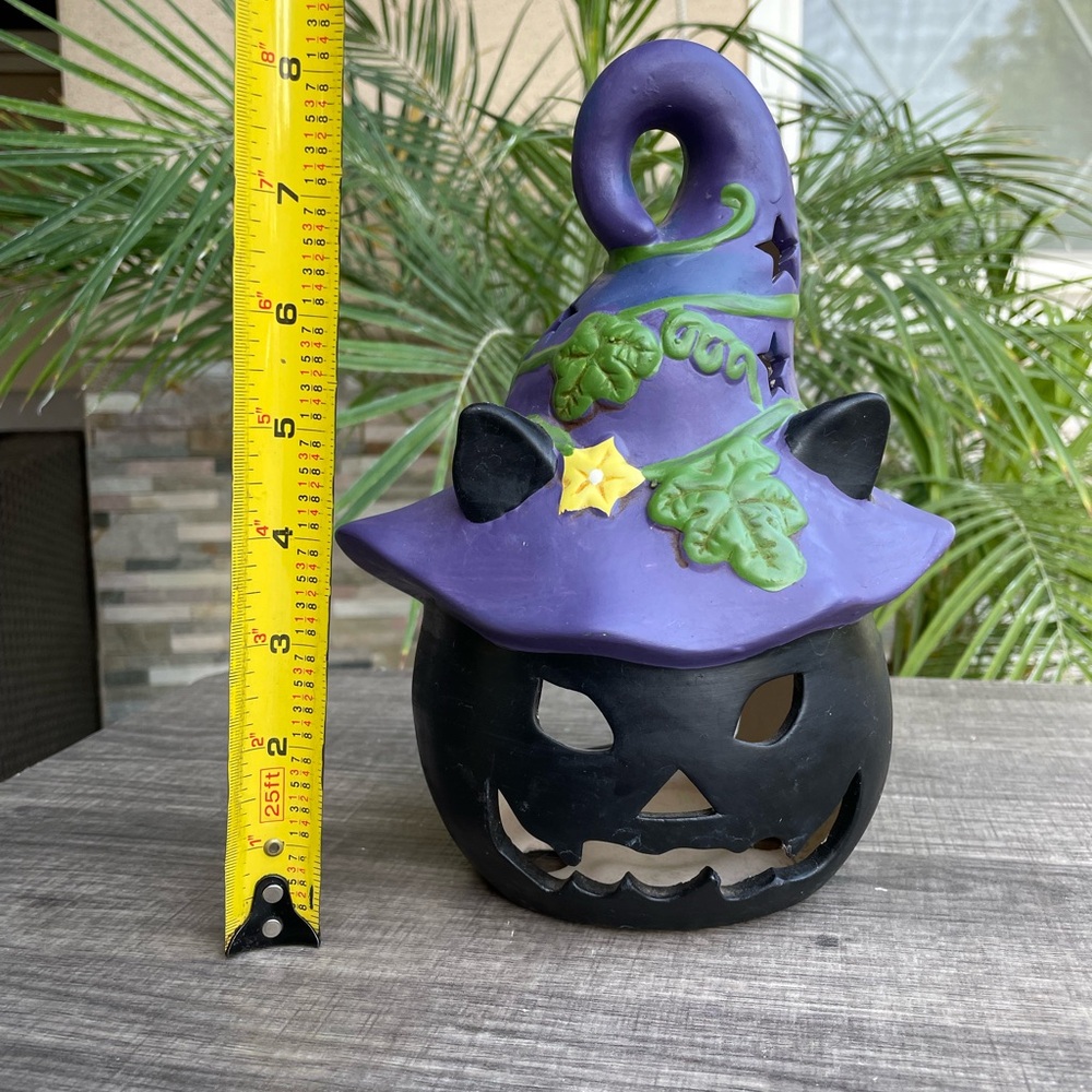 Illuminated Cutout Halloween Pumpkin Black Cat Jack O Lantern - Picture 2 of 7